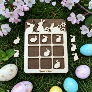 morpion lapin sur pelouse