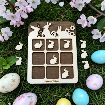 morpion lapin sur pelouse