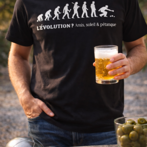 teeshirt pétanque evolution biere