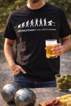 teeshirt pétanque evolution biere